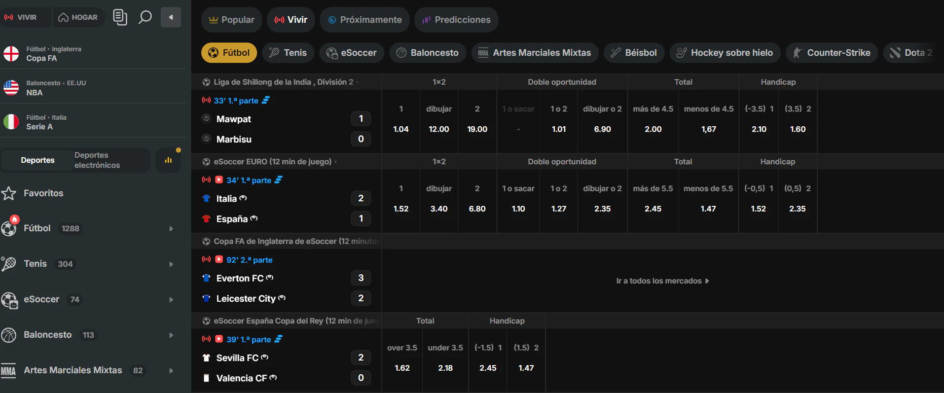 Bull Casino apuestas deportivas y esports